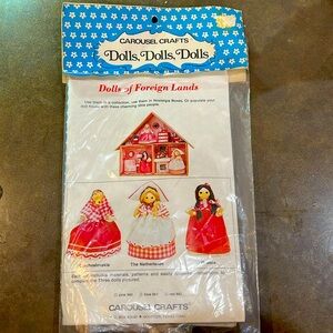 Vintage Dolls of Foreign Lands Craft Kit, Miniature Dolls, Czech Greek Dutch